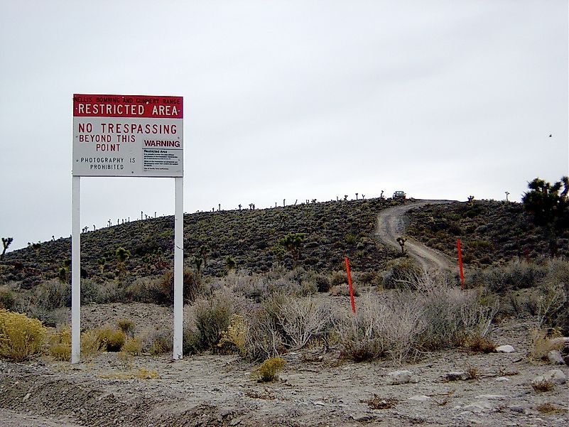 Warning sign near secret Area 51 base in Nevada. Image credit: Made by X51/Wikimedia.org Warning sign near secret Area 51 base in Nevada. Image credit: Made by X51/Wikimedia.org