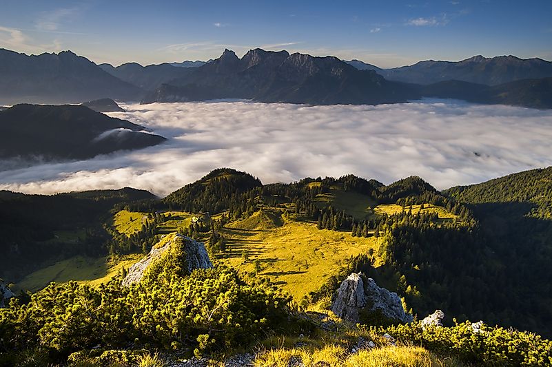 The mountains of Gesäuse National Park. The mountains of Gesäuse National Park.