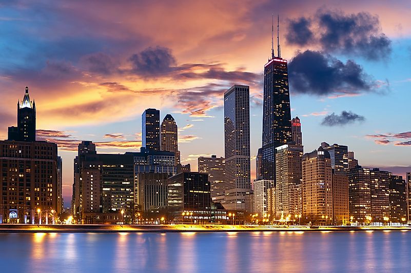 The Chicago skyline. The Chicago skyline.