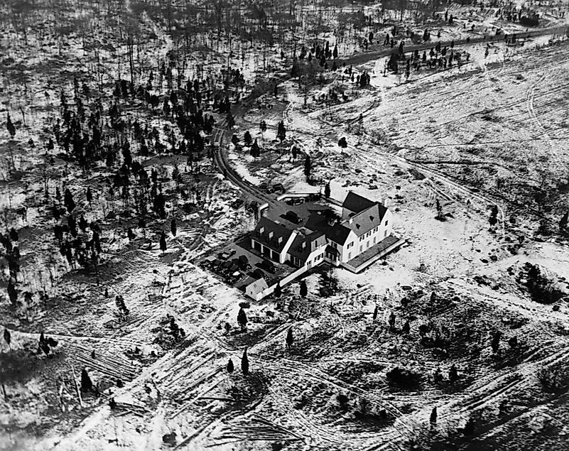 The Charles Lindbergh estate near Hopewell, New Jersey, 1932. On March 1, 1932 the 20 month old son of Lindbergh was kidnapped from the home. The Charles Lindbergh estate near Hopewell, New Jersey, 1932. On March 1, 1932 the 20 month old son of Lindbergh was kidnapped from the home.