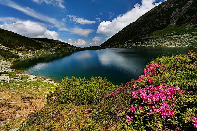 The mountainous landscape of Retezat National Park. The mountainous landscape of Retezat National Park.