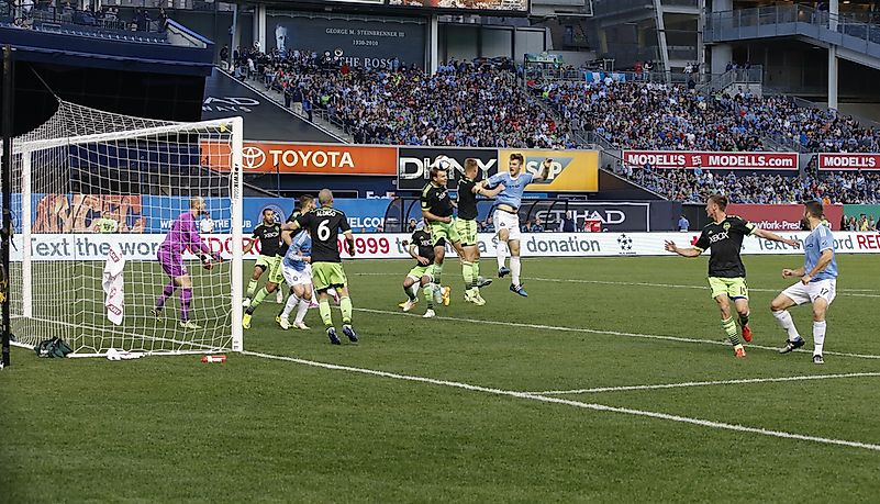 The Seattle Sounders in their distinct blue and green uniforms. Editorial credit: lev radin / Shutterstock.com