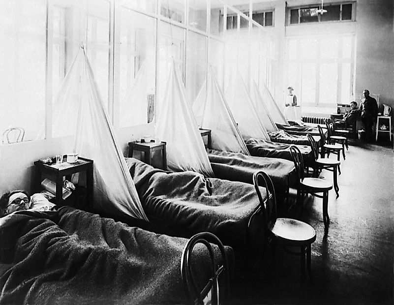American Expeditionary Force victims of the Spanish flu at U.S. Army Camp Hospital no. 45 in Aix-les-Bains, France, in 1918. Image credit: Uncredited U.S. Army photographer/Wikimedia.org