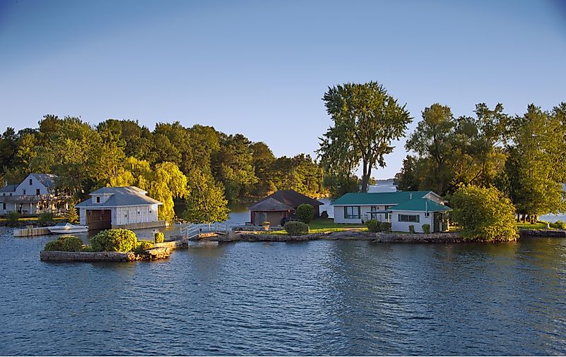 Cottages on the Thousand Islands, Ontario. Cottages on the Thousand Islands, Ontario.