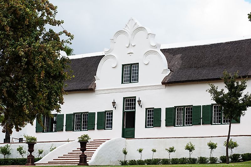 A typical Cape Dutch house. A typical Cape Dutch house.