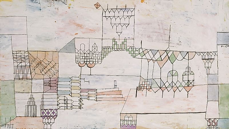 Great hall for singers, by Paul Klee, 1930