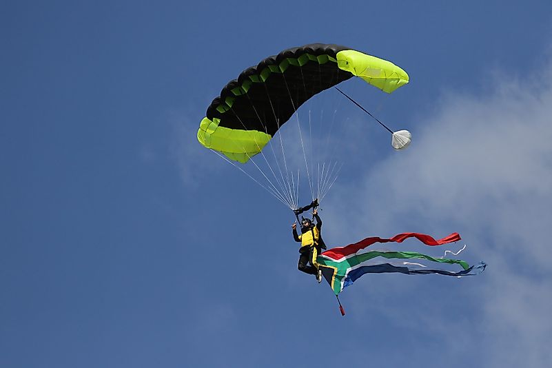 Sky diving is an adventurous activity that you can experience in South Africa. Image credit: Joggie Botma/Shutterstock.com Sky diving is an adventurous activity that you can experience in South Africa. Image credit: Joggie Botma/Shutterstock.com