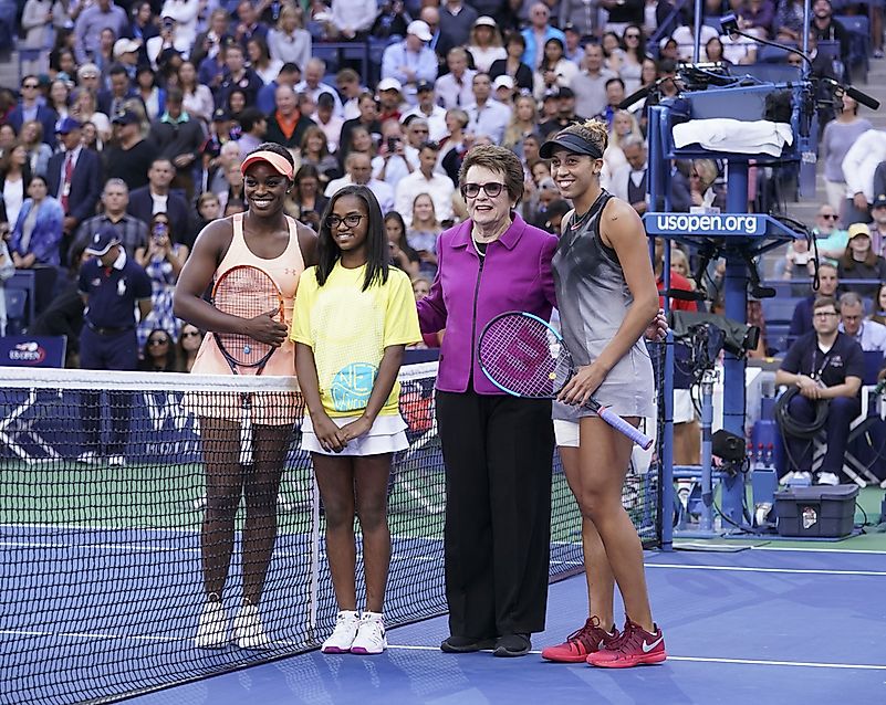 Sloane Stephens, Madison Keys, Billie Jean King pose before women final at US Open tennis tournament at Billie Jean King National Tennis Center. Credit: lev radin / Shutterstock.com Sloane Stephens, Madison Keys, Billie Jean King pose before women final at US Open tennis tournament at Billie Jean King National Tennis Center. Credit: lev radin / Shutterstock.com