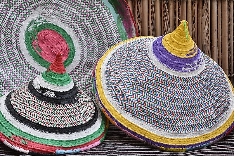 Traditional Omani braided baskets.