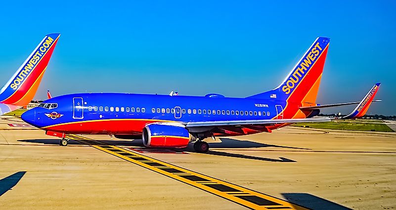 Southwest Airlines allows passengers one free carry-on. Image credit: wikimedia.org