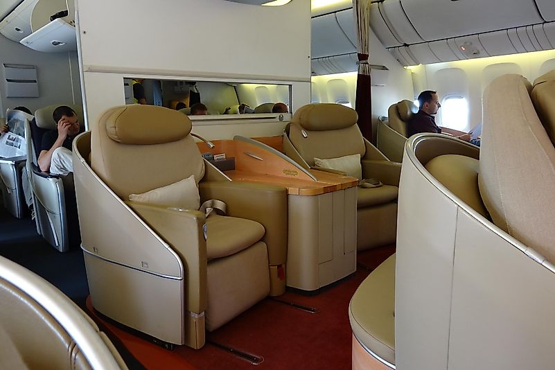 Domestic flights are too short to justify flying first class. Image credit: wikimedia.org