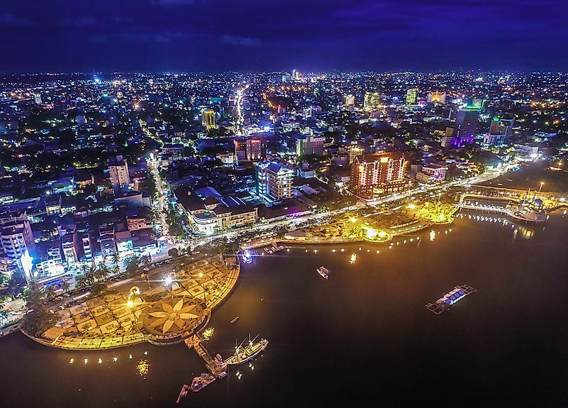 Makassar, the largest city on the island of Sulawesi.