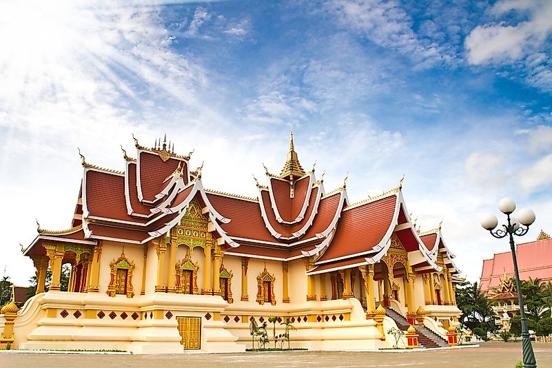 An ancient Buddhist temple in Laos. An ancient Buddhist temple in Laos.