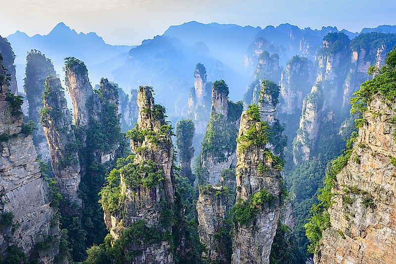 The unearthly landscape of Zhangjiajie National Forest Park. The unearthly landscape of Zhangjiajie National Forest Park.