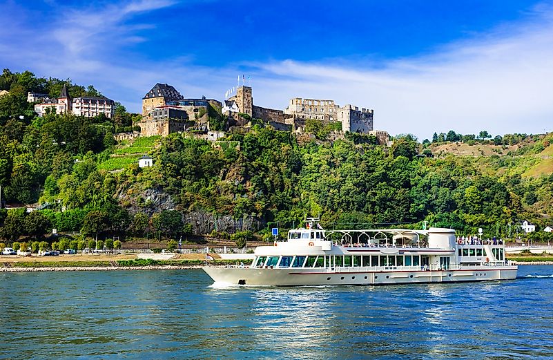 A cruise ship on the Rhine River. A cruise ship on the Rhine River.
