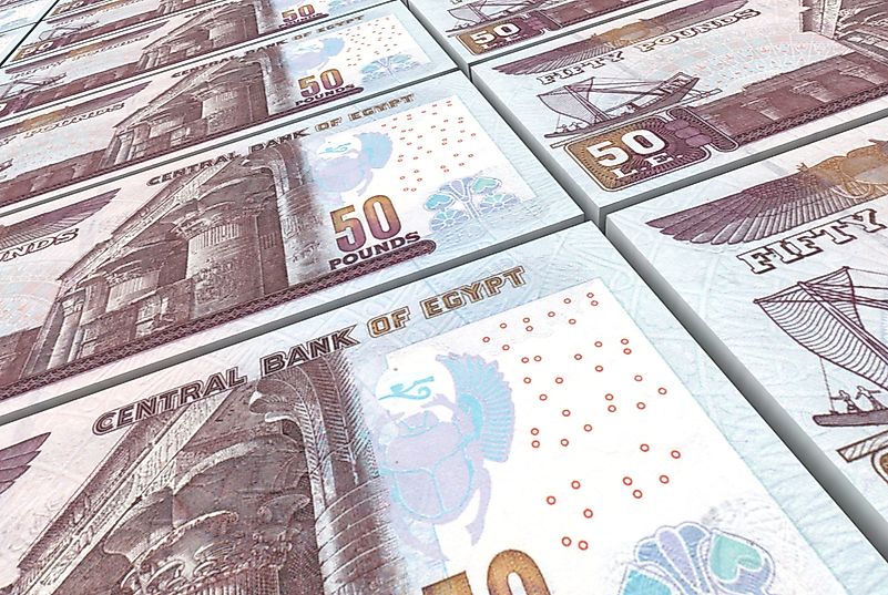 Egyptian pound bills. Egyptian pound bills.