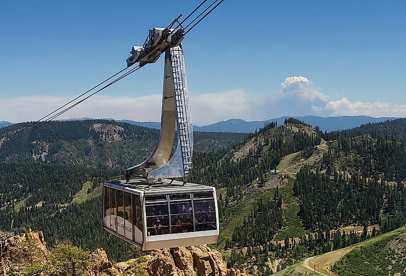 Gondola on its way to the 1960 Winter Olympics High Camp in Squaw Valley, High Sierra. Image credit: © Frank Schulenburg Gondola on its way to the 1960 Winter Olympics High Camp in Squaw Valley, High Sierra. Image credit: © Frank Schulenburg