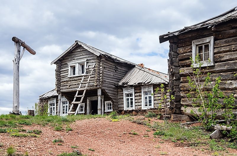 An old izba in Russia. An old izba in Russia.