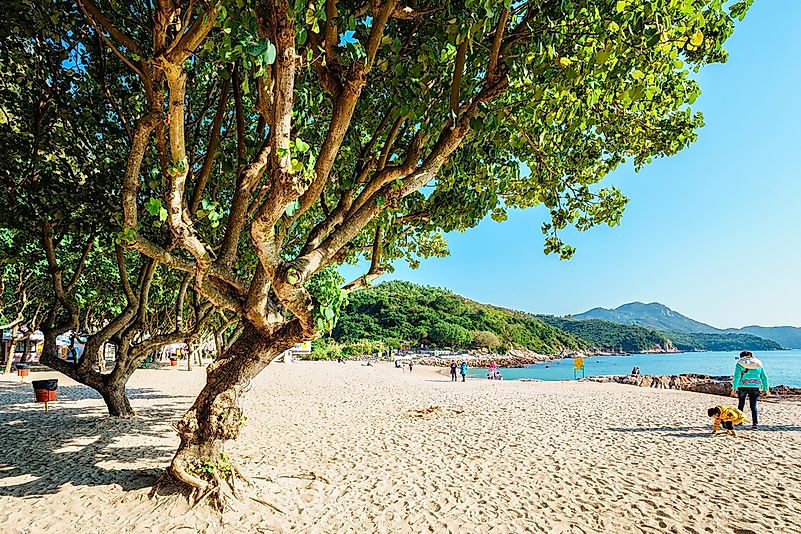 A public beach in Hong Kong. A public beach in Hong Kong.