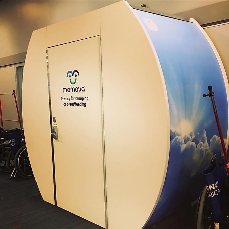A breastfeeding station set up by Mamava. Image credit: Mark Hillary/Flickr.com A breastfeeding station set up by Mamava. Image credit: Mark Hillary/Flickr.com