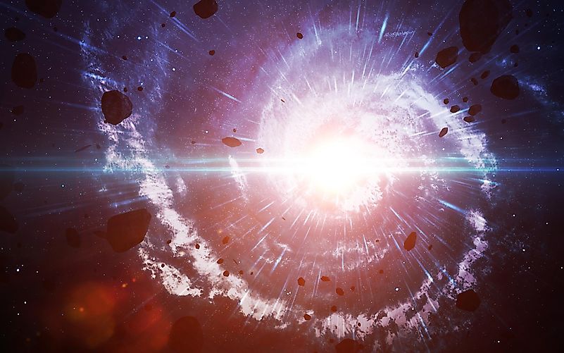 With Hubble's help, scientists have been able to determine when the Big Bang happened. With Hubble's help, scientists have been able to determine when the Big Bang happened.