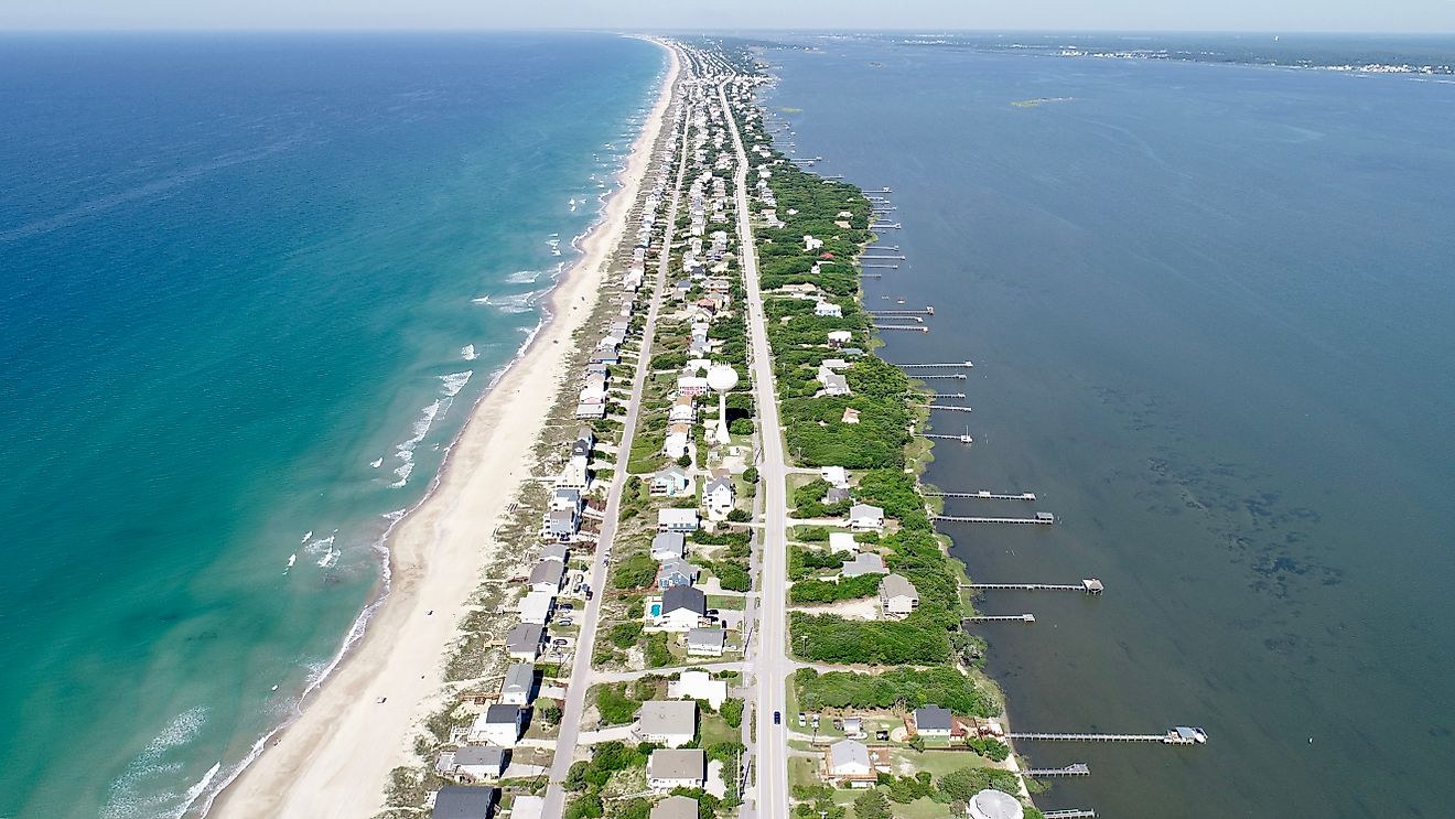 Aerial view of Emerald Isle, North Carolina.
