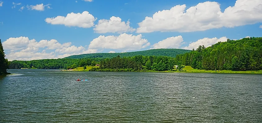 Forest and Lake at Hills Creek State Park, Pennsylvania.