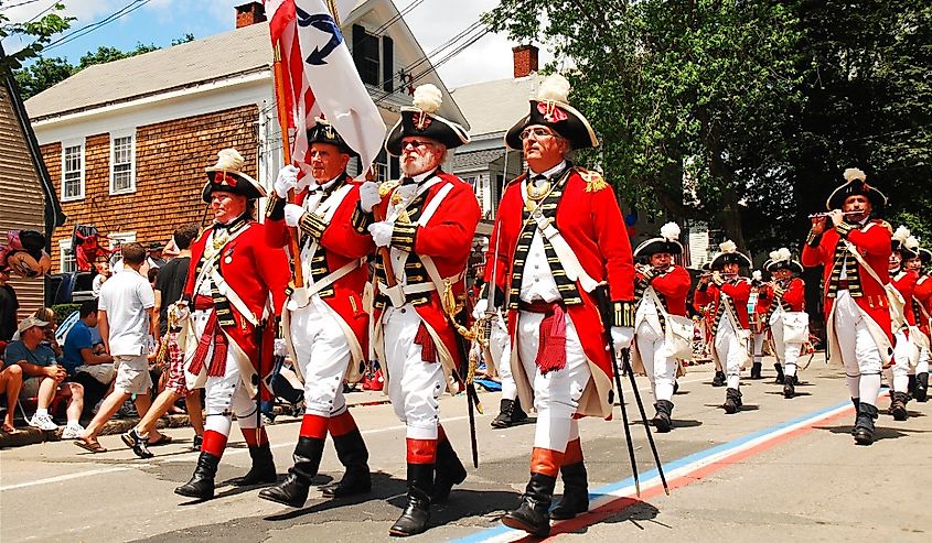 Fourth of July parade in Bristol, Rhode Island. Image credit James Kirkikis via Shutterstock