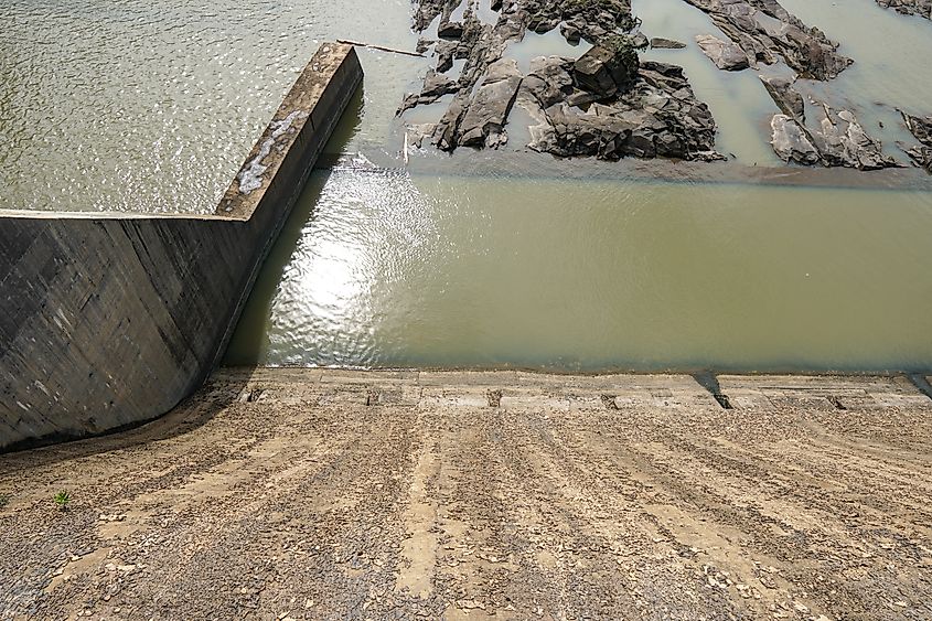 Large Dam Wall view from top