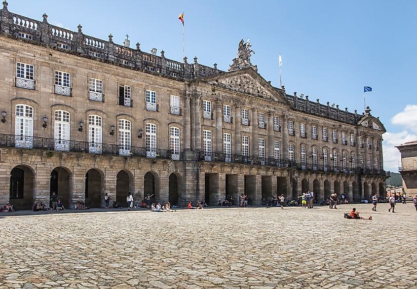The Raxoi Palace in Santiago de Compostela.
