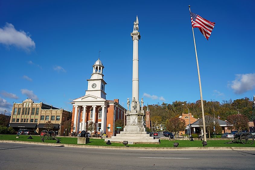 Monument Square in Lewistown, Pennsylvania.