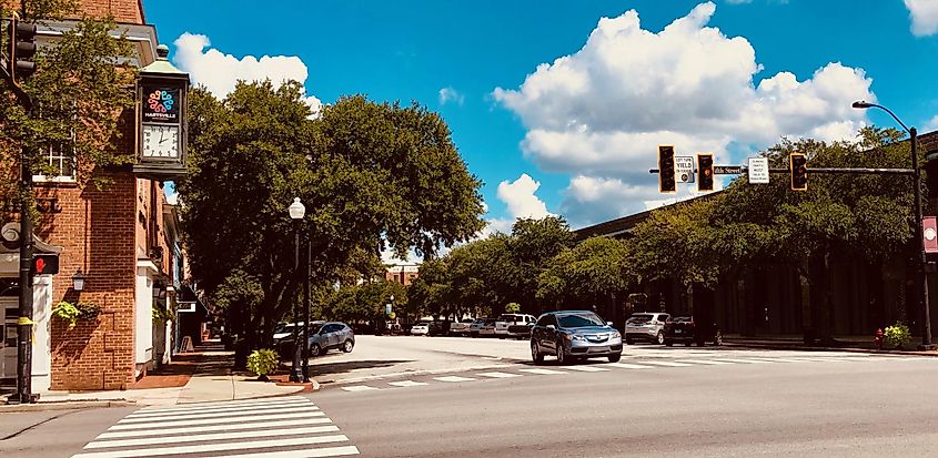 Main street in Hartsville, South Carolina, via