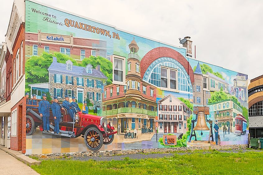 A roadside mural in Quakertown, Pennsylvania