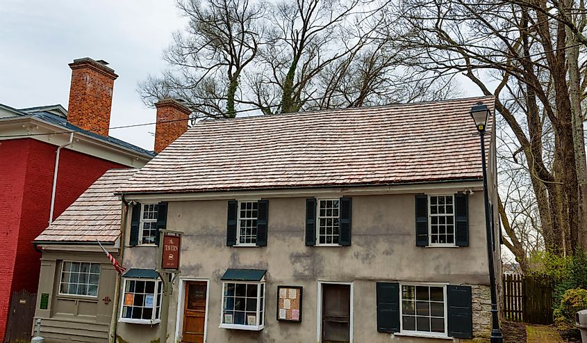historical Tavern built in 1779 in Abingdon, Virginia, now a popular restaurant and bar for locals and tourists,