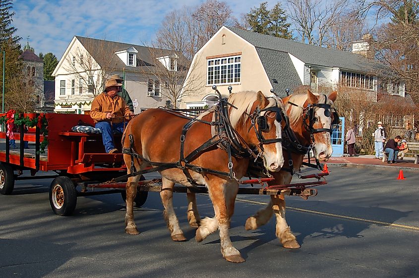 A horse-drawn cart tour of historic Stockbridge, Massachusetts.