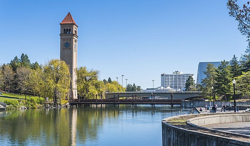 watch tower in Riverfront Park on the sunny day,Spokane,Washington