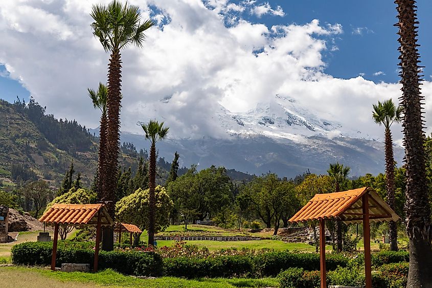 Graveyard of the old village of Yungay, Peru, where 25 000 people were buried alive by a landslide coming from mount Huascaran just after the earthquake in 1970