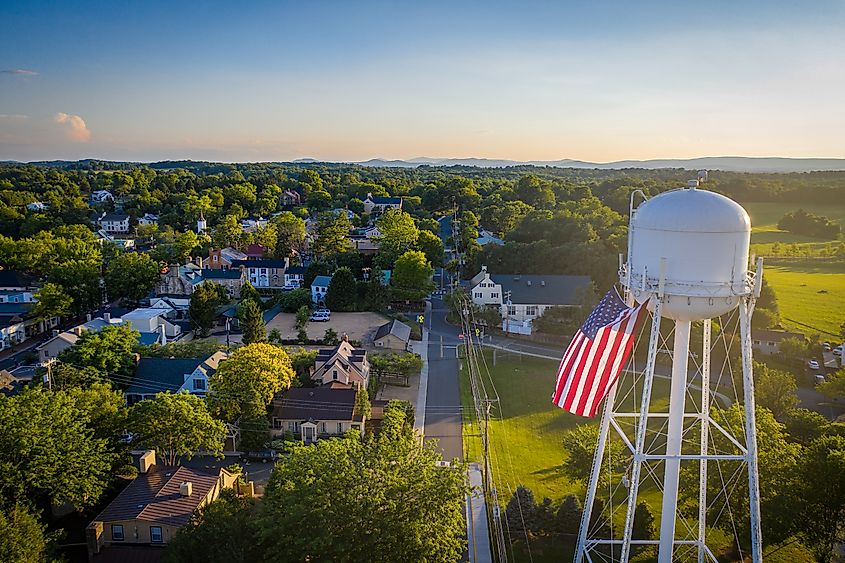 View of Middleburg, Virginia on the Fourth of July.