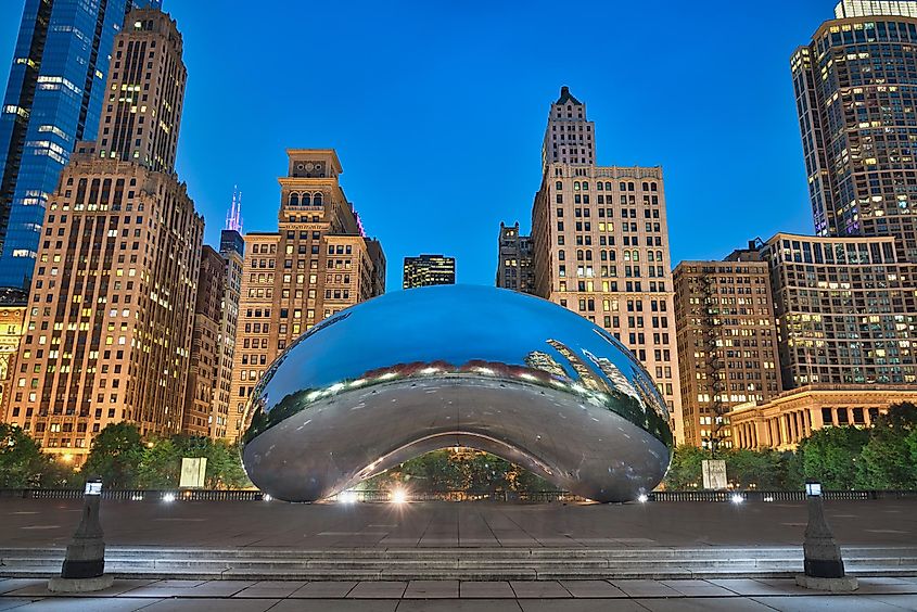 The bean sculpture in Chicago in Millenium Park