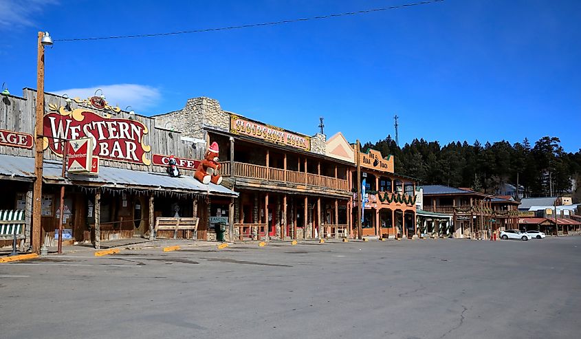 The historical old town along US HWY 82, in Cloudcroft Town, New Mexico