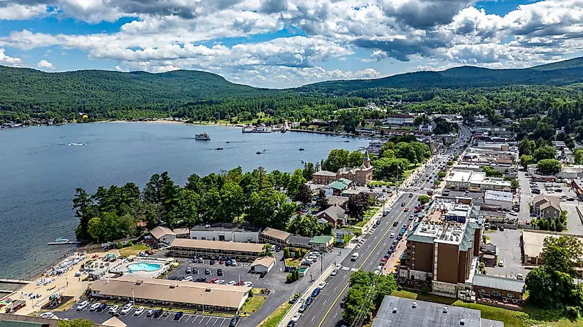 Aerial view of Lake George, New York