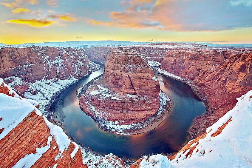 The Horseshoe Bend in winter.