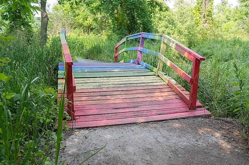 Rainbow Bridge at Eldorado Park in Brampton, Canada