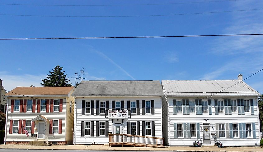 Houses on Baltimore St. in Dillsburg, Pennsylvania