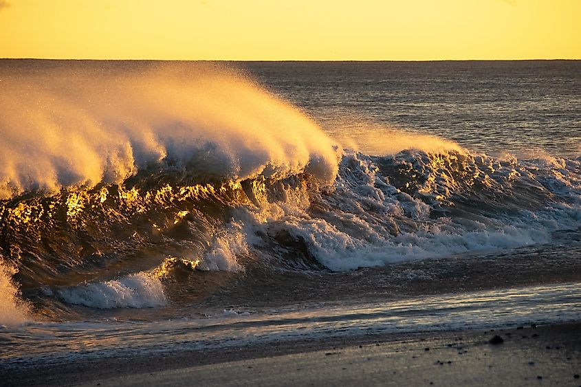 Sunset Waves in Westerly, Rhode Island.