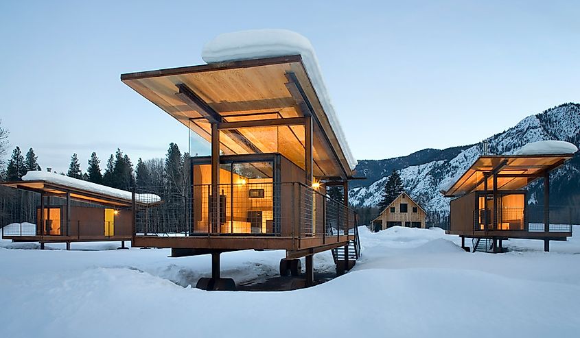 Rolling Huts in Washington, via