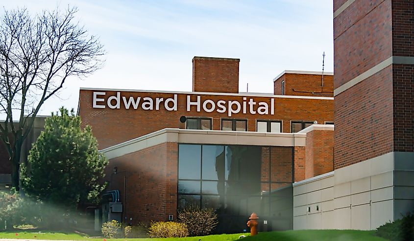 Exterior of the Edward Hospital in Naperville