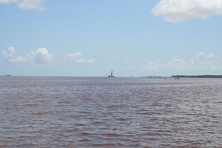 The Berbice Bridge under construction in 2007