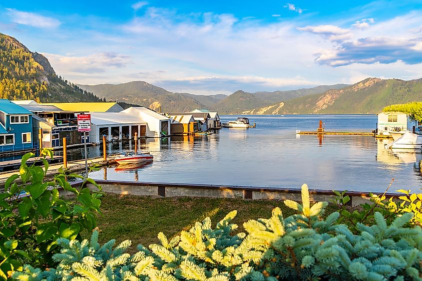 The shores of Lake Pend Oreille in Bayview, Idaho
