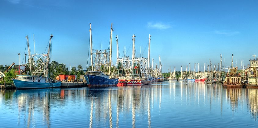 Bayou La Batre, Alabama: Fishing boats on the water.